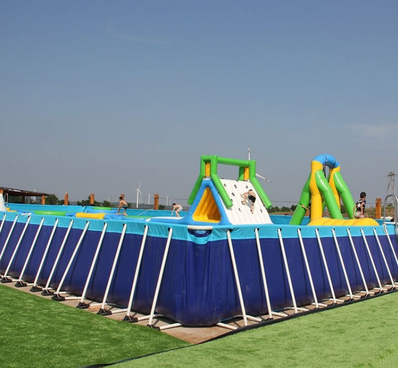 Каркасный летний бассейн для турбазы 10 x 20 x 1 метр (рис.1)