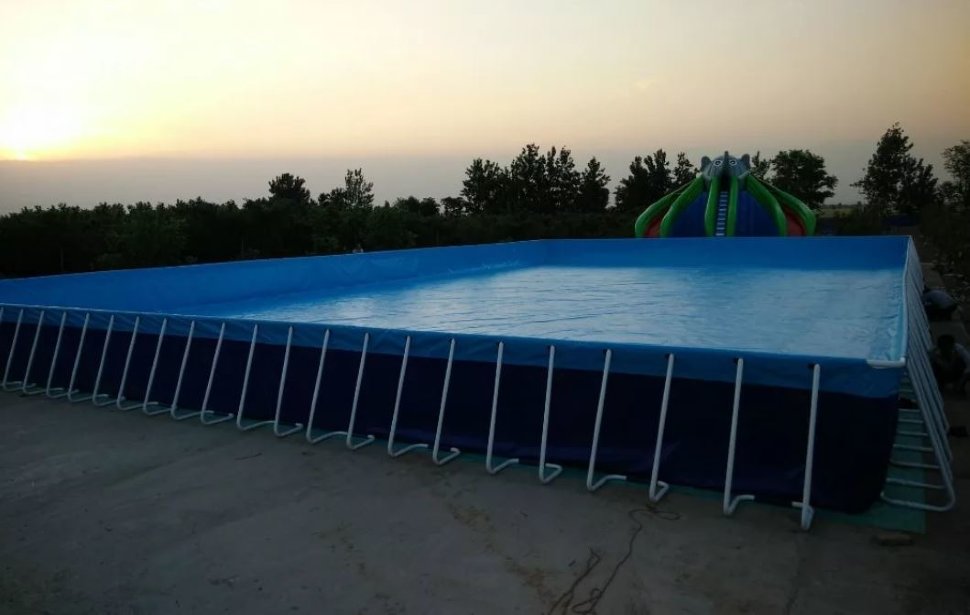 Каркасный летний бассейн для турбазы 10 x 20 x 1 метр (рис.3)